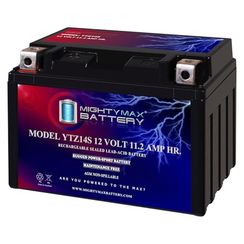 Mighty Max Battery YTZ14S -12 Volt 11.2 AH, 230 CCA, Rechargeable Maintenance Free SLA AGM Motorcycle Battery