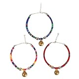 UPKOCH 3 Piezas Collar para Gato con Campana Ajustable Estilo Étnico Colores Brillantes S para Gatitos y Mascotas