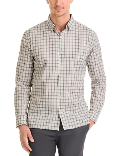 Van Heusen Men's Classic Fit Stain Shield Never Tuck Stretch Pattern Button Down Shirt