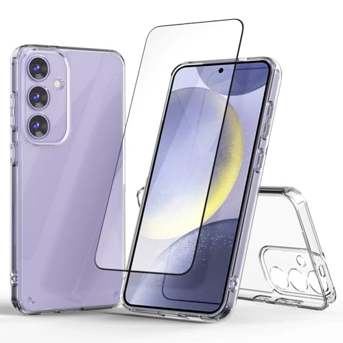 Coque Samsung S24 Plus transparente avec verre trempé et protection caméra