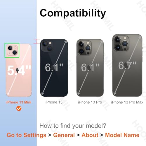 Image of HOOMIL Case for iPhone 13 Mini, Anti-Yellowing, Crystal Clear
