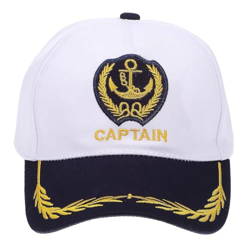 PATKAW Gorra de Béisbol Unisex Azul Marino de Algodón Diseño de Capitán Náutico, Protección UV para Sol, Transpirable y Ligera, Adecuado para Actividades al Aire Libre y Playa