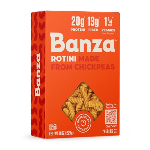Banza Chickpea Pasta - High Protein Gluten Free Healthy Pasta - Rotini (8 oz)