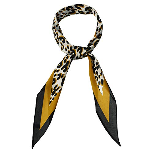 Allegra K Retro Animal Print Leopard Rhombus Rhombic Neck Scarf Neckerchief for Women