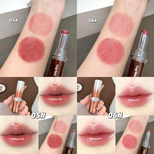 Image of Gege Bear Aqua Essence Lipstick | Smooth Glide | Long-Lasting | Moisturising & Glossy Wear | Full Lip Coverage | High Shine Finish | Gives Fuller-Lip Effect & Extra Hydration| Cruelty-Free (01#Milky Nude Pink, 3.3g)
