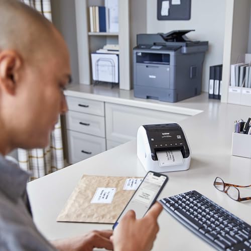 Image of Brother QL-1110NWBC Wide Format, Postage and Barcode Professional Thermal Label Printer with Wireless Connectivity (Renewed Premium) (Refurbished)