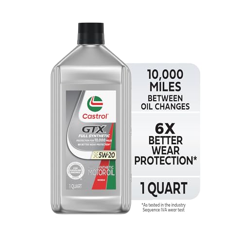 Image of Castrol GTX Full Synthetic 5W-20 Motor Oil, 1 Quart, Pack of 6