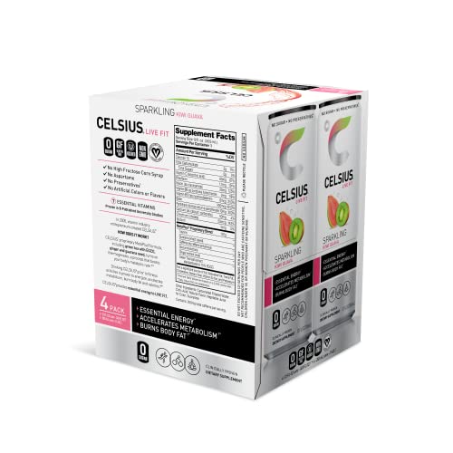 Celsius Sparkling Kiwi Guava, Functional Essential Energy Drink 12 Fl Oz (Pack Of 4) #TOP1