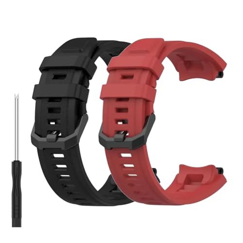 Image of YODI Strap Band Compatible with Amazfit T-Rex 2 Smartwatch Only Soft Silicone | Nylon | Chain | Leather Watch Straps with Installation Adjuster Tool For Amazfit TRex 2