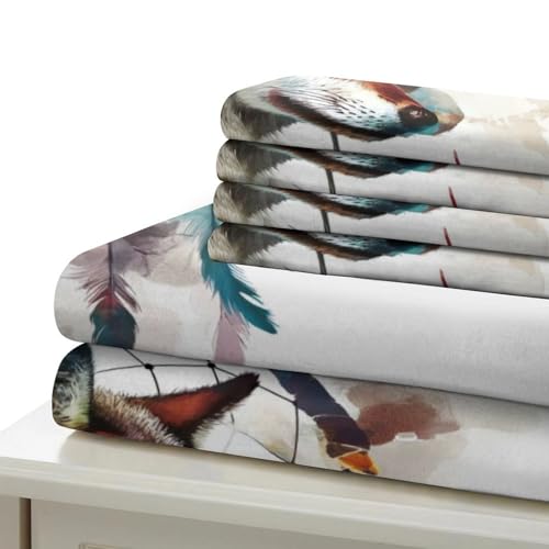 Housse de couette loup 220x240 cm avec 2 taies d'oreiller en microfibre - 6