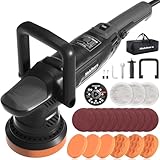 Car Buffer Polisher, 5 Inch Random Orbital Car Polisher, 1600W 6 Variable Speed 600-3600 RPM, 26Pcs Attachments, Polisher for Car Detailing, Boat Sanding, Scratch Removing
