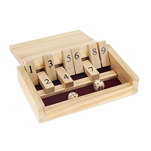 We Games Mini Shut The Box Game Wooden - 5.5 Inches, 9 Number Flip Tiles, Travel Size, Travel Games, Birthday Gifts, Math Games, Home Decor, Living Room Decor, Table Decor #TOP9