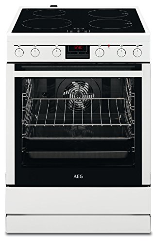 Preisvergleich Produktbild AEG 47056IU-WN Freistehender Elektroherd / 60 cm Backofen mit Glaskeramik-Kochfeld / 72 l Heißluftofen mit XL Backblech / Induktionskochfeld mit 4 Kochzonen / Timer-Display / Klasse A / weiß & schwarz