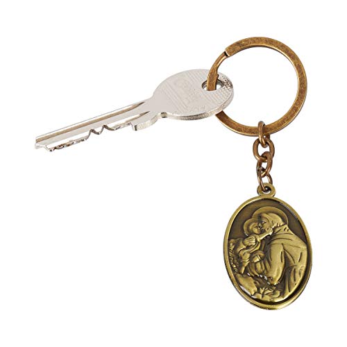 Preisvergleich Produktbild Unbekannt TRI Schlüsselanhänger St. Christophorus, Schutzanhänger, Christstopherus, Glücksbringer, Fahranfänger, Autofahrer, Zink, 4 cm x 2,5 cm