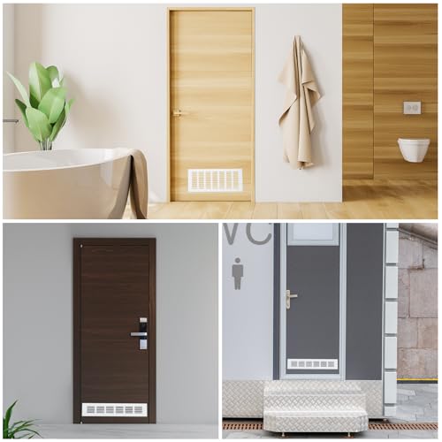 Grille d'aération de porte persienne aluminium argenté pour ventilation meuble - 6