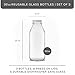JoyJolt Glass Milk Bottles with Lids and Pourer – 32 Oz, 3 Pack Airtight Heavy Duty Reusable Glass Bottles, Leakproof, BPA-Free, Food Grade, Dishwasher Safe Jug, Pitcher for Milk, Juice, and Water