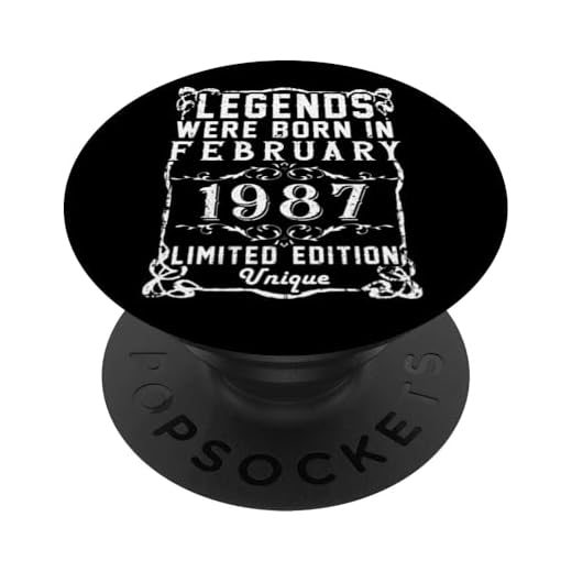 Cumpleaños Febrero 1987 Edición Limitada Regalo February PopSockets PopGrip Intercambiable