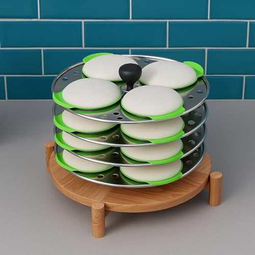Image of Kitchen Expert Silicone Idli Moulds | 8Pc | Non-Stick Idly Maker | BPA- Free | Food Grade Silicone | Liners | No Greasing | Oven & Microwave Suitable | Dishwasher Safe | Multipurpose | Green