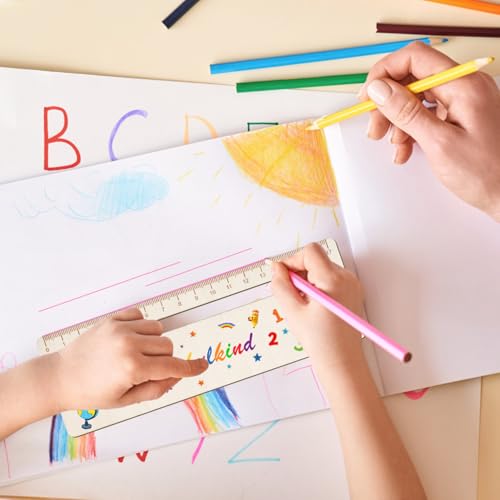 RCYHCY Lesehilfe Kinder 1. Klasse, Lesehilfe Kinder, Lineal 18 cm Grundschule, mit Lesefenster Holz Lesestreifen Schule für Junge Schulkind Hilfe Lesen Lernen, tolle Geschenke zur Einschulung