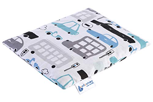 Medi Partners Saco de Semillas para Microondas 20x25cm Cojin 500g 100% Algodón Saquitos bolsa Semillas calor Microondas Almohadillas Saco Termico (Coches grises)