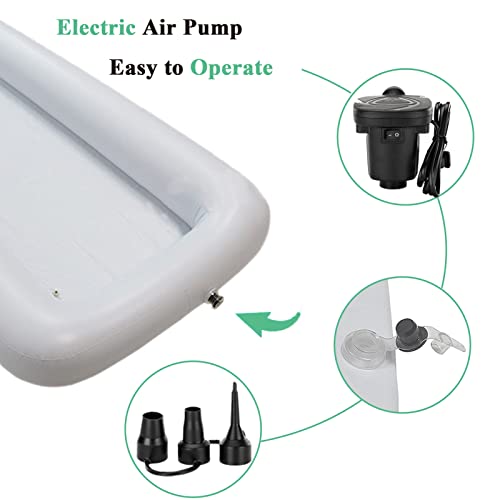 Medical Inflatable Bathtub Shower Bath Basin Kit For Adults Portable Bed Beside Bathtub With Electric Air Pump Water Bag Air Pillow For Disabled, Elderly, Bedridden Patients, Seniors, Handicapped #TOP3