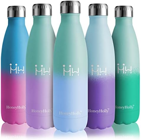 HoneyHolly Stainless Steel Water Bottle, 750ML BPA Free Double Walled Vacuum, Insulated water bottle, 12 Hours Hot / 24 Hours Cold, Flask Water Bottle for Sports Reusable Leakproof, Metal Water Bottle
