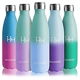 HoneyHolly Botella de agua de acero inoxidable, botella de agua de acero inoxidable, doble pared, botella 350/500/650/810 ml, reutilizable sin Bpa, botella isotérmica para niños, deporte, senderismo,