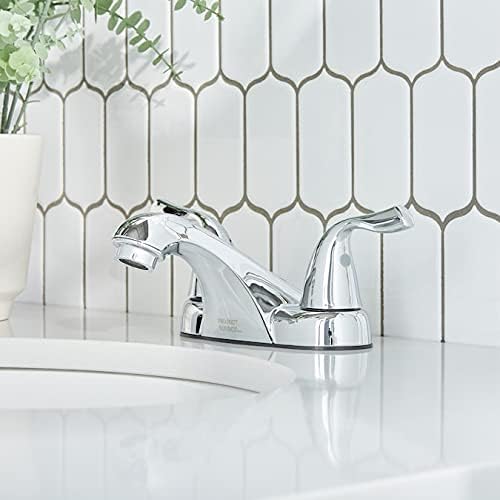 Side view of Project Source Chrome Faucet on a countertop