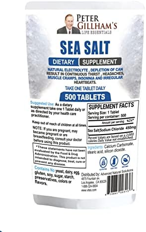 Peter Gillham’s Sea Salt, Sodium Chloride 450mg, Essential Electrolyte Support & Balance, Rapid Hydration & Muscle Cramp Relief, Intermittent Fasting, Keto & Paleo Friendly, 500 Tablets, Made in USA image 5