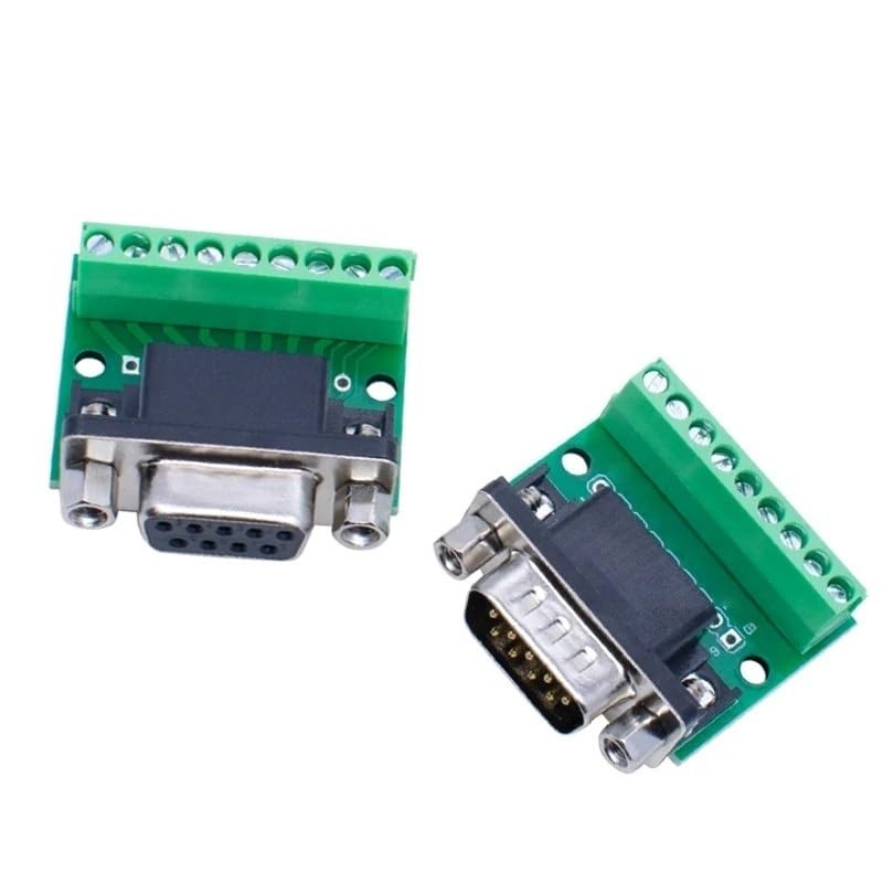DB9 Water Proof Male to Female Screw Terminal Block Adapter for RS232 RS485 High Temperature Resi*/stant 9-pin Connector(9-pin Female)