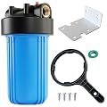AquaWeaver Whole House Water Filter Housing (WH-10HD), 10" x 4.5" Sediment Carbon Filter Universal Housing, Pre-Filtration System for Well and City Water, 1" NPT Port, Pressure Release
