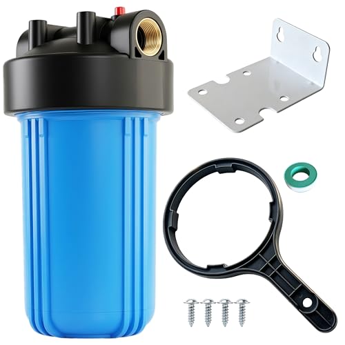 AquaWeaver Whole House Water Filter Housing (WH-10HD) 10 x 4.5 Sediment Carbon Filter Universal Housing Pre-Filtration System for Well and City Water 1 NPT Port Pressure Release