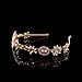 Aimimier Baroque Bridal Crystal Headband Vintage Embellished Pearl Gemstone Crown Delicate Maple Leaf Hair Hoop for Women