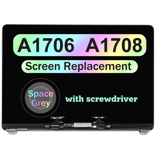 Image of 13.3 inch New Screen Replacement for MacBook Pro Retina A1706 A1708 Late 2016 Mid 2017 EMC 3071 EMC 3163 EMC 2978 EMC 3164 LCD Screen Retina Display Full Assembly (Space Grey)