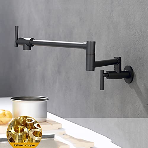 Robinet de remplissage de marmite noir pivotant et extensible monotrou