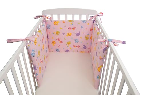 GHIOCUSCINI | Protezione Lettino Culla Neonato, 100% Cotone ROSA Traspirante, 43x180cm, Made in Italy, Protezione...