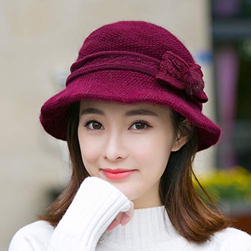 Bonnet tricoté hiver pour femme âgée et grand-mère chapeau chaud épais