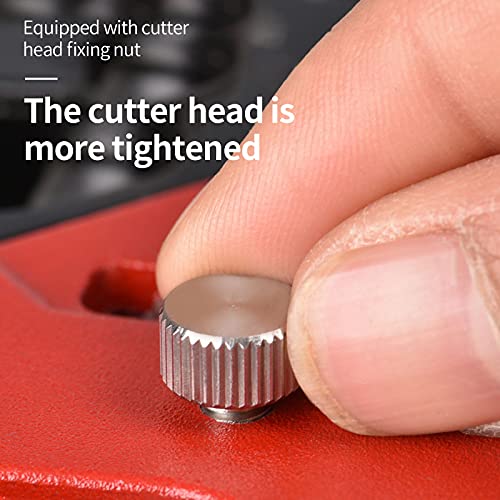 Chamfer Plane For Wood, Woodworking Edge Corner Flattening Tool With Backer And Auxiliary Locator, Woodworking Hand Planer For Quick Edge Planing With 7 Cutter Heads (Red) #TOP6