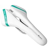 GORIX(ゴリックス) 自転車 低反発 お尻が痛くない サドル [厚手クッション やわらかい開口タイプ] ロードバイク マウンテンバイク 他対応 A6-1 ホワイトｘチェレステ