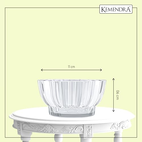 Image of Bamboo Pots |pots for Lucky Bamboo | Decorative Glas | Transperant Glass Bowl | Crystal Cut Glass Pot for Brazilian Wood Plant | (Plant not Included) (Medium, 1, Count)