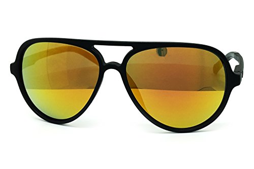 CH150 Matte Finish Mirrored Aviator Vintage Retro Revo Flat Top sunglasses (Matte Finish, RED GOLD)3