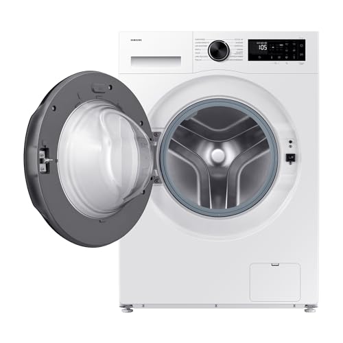 Samsung WW90DG5G34AEEG Waschmaschine WW5100D SLIM, 9 kg, EEK: A (-10%), Nur 48 cm tief, Dampfprogramm, AI Energy Mode, Ecobubble, WiFi, Mikroplastik-Programm, AI Wash, SuperSpeed 39 Min., Weiß