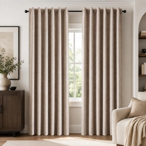 Deconovo Blackout Curtains for Bedroom, Living Room 63 Inch Long 2 Panels