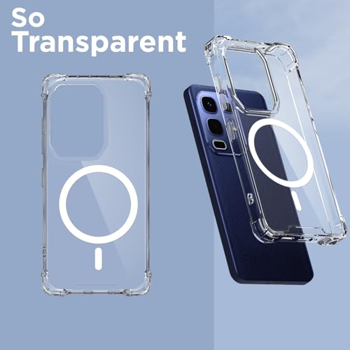 Image of Pikkme Back Cover for Infinix Note 50s 5G Mag-Safe Shockproof PC + TPU | Protective Case Magnetic Support | Bumper Case (Transparent Mag-Safe)