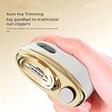 Easy Nail Trimmer for Thick Toenails, 2-in-1 Electric Nail Clipper & Polisher, with 2 Speeds & LED Light, Painless & Safe Grooming for Adults and Seniors (White) - Image 4