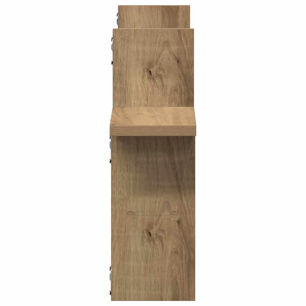 Regał ścienny z dębu Artisan, 38 x 12 x 38 cm, z materiału drewnopochodnego, trwałe półki wiszące do salonu, sypialni, biura, oszczędzający miejsce montaż ścienny do stylowego przechowywania