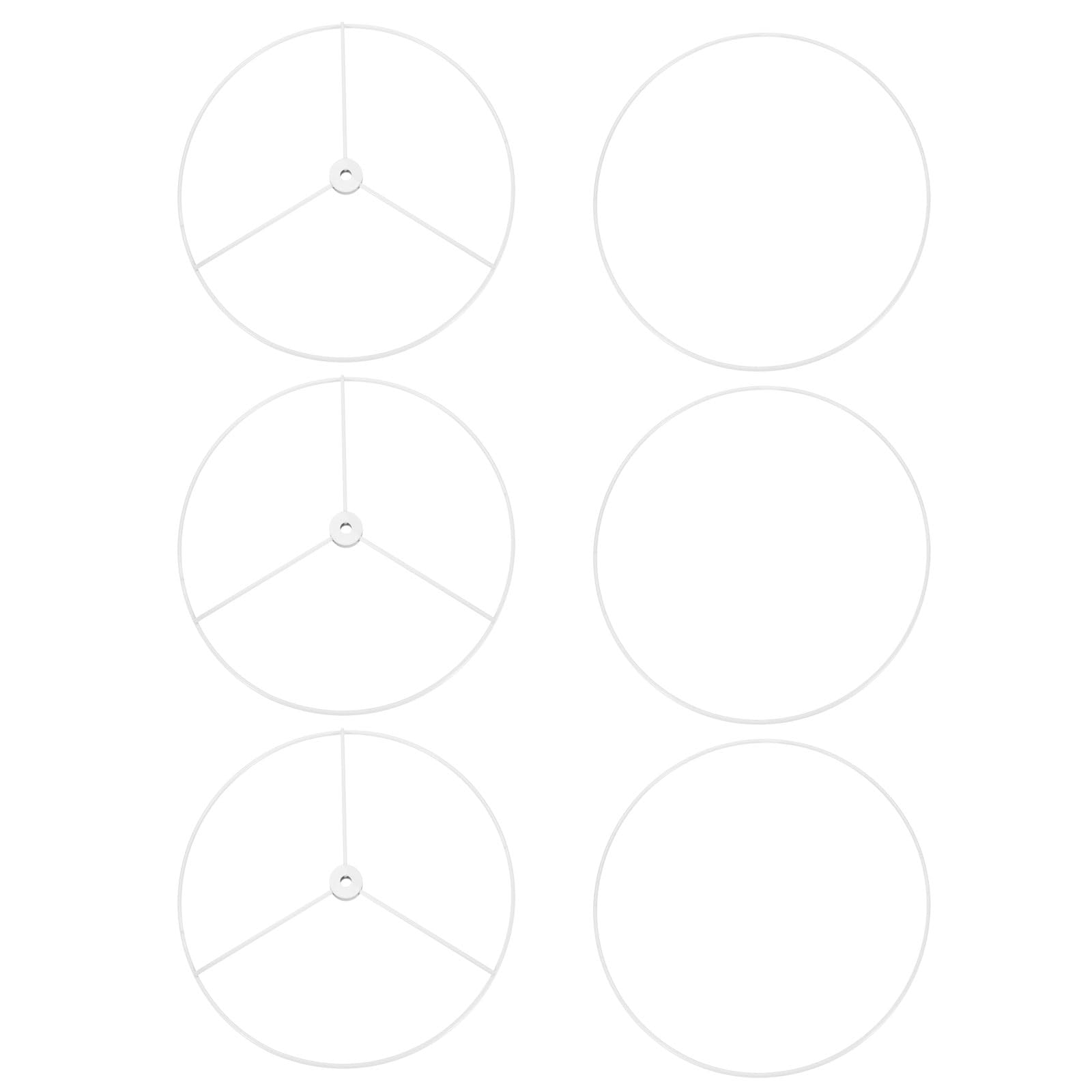 PATIKIL 12 Inch E26 E27 Lamp Shade Ring Frame, 3 Pack Lampshade Holder Wire Frame DIY Drum Ring for Table Floor Lamp White