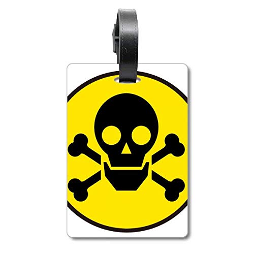 Étiquette valise motif crâne toxique danger chemical pour sac et bagage