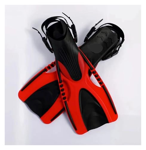 �V���m�[�P�����O�p�t�B�� Long Distance Swimming Fins Snorkelling Lightweight Water Sports Equipment �����\�ȃ_�C�r���O�p�t�B��(Red,L/XL)