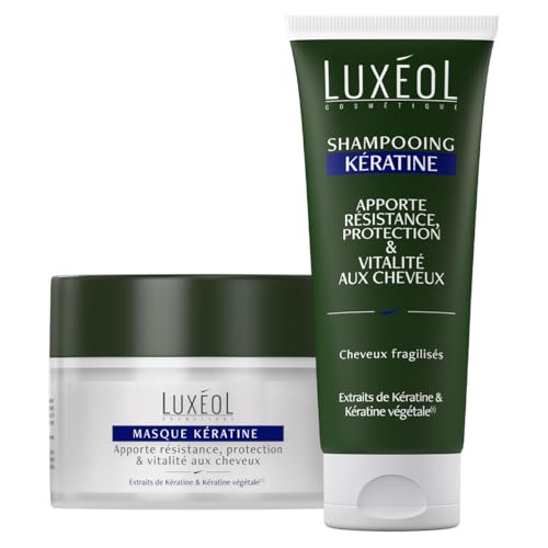 LUXEOL - Protocole Kératine (Shampoing + Masque) - Apporte Résistance,